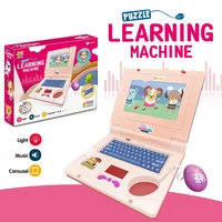 Toddler Puzzle Learning Machine Cartoon Fake Laptop with Light Music Mouse Simulation Computer Enlightening Toys Birthday Gifts 3