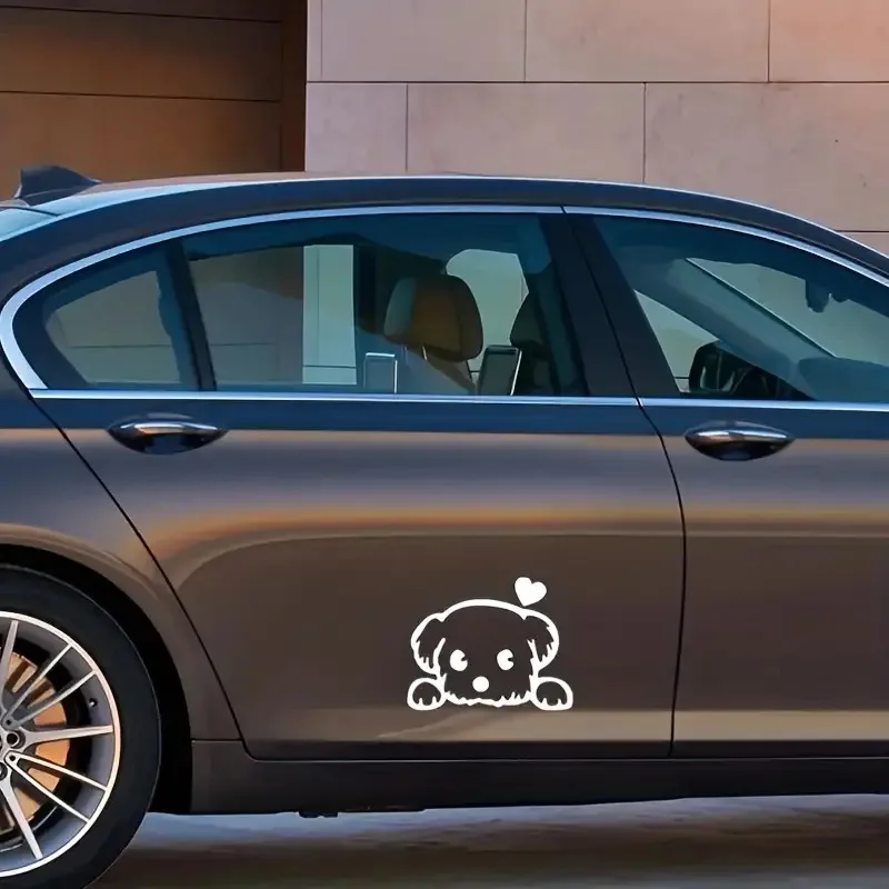 2pcs Cute Cartoon Dog Car Motorcycle Off-road Truck Window Wall Act The Role Of Stickers Rearview Mirror Sticker