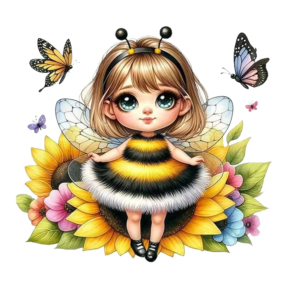 Bee Pattern Heat Transfer Stickers, Decoration for Living Room, Wall, Bedroom, and Home Decor Car Decals Self-Adhesive