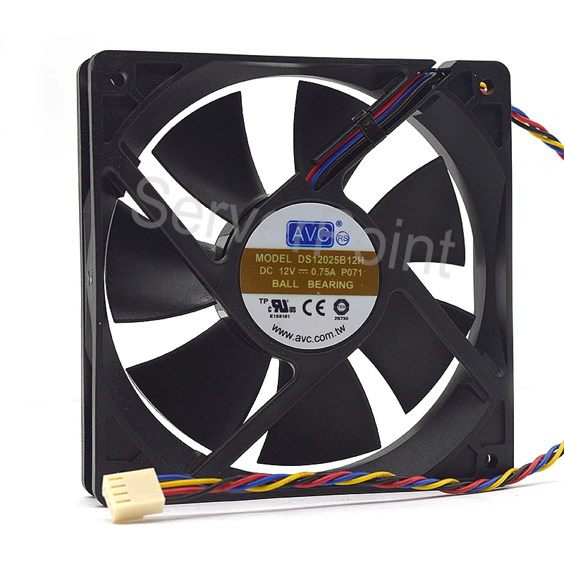 

New for AVC 12025 12cm DS12025B12H 12V 0.75a dual ball 4 wire temperature control fan