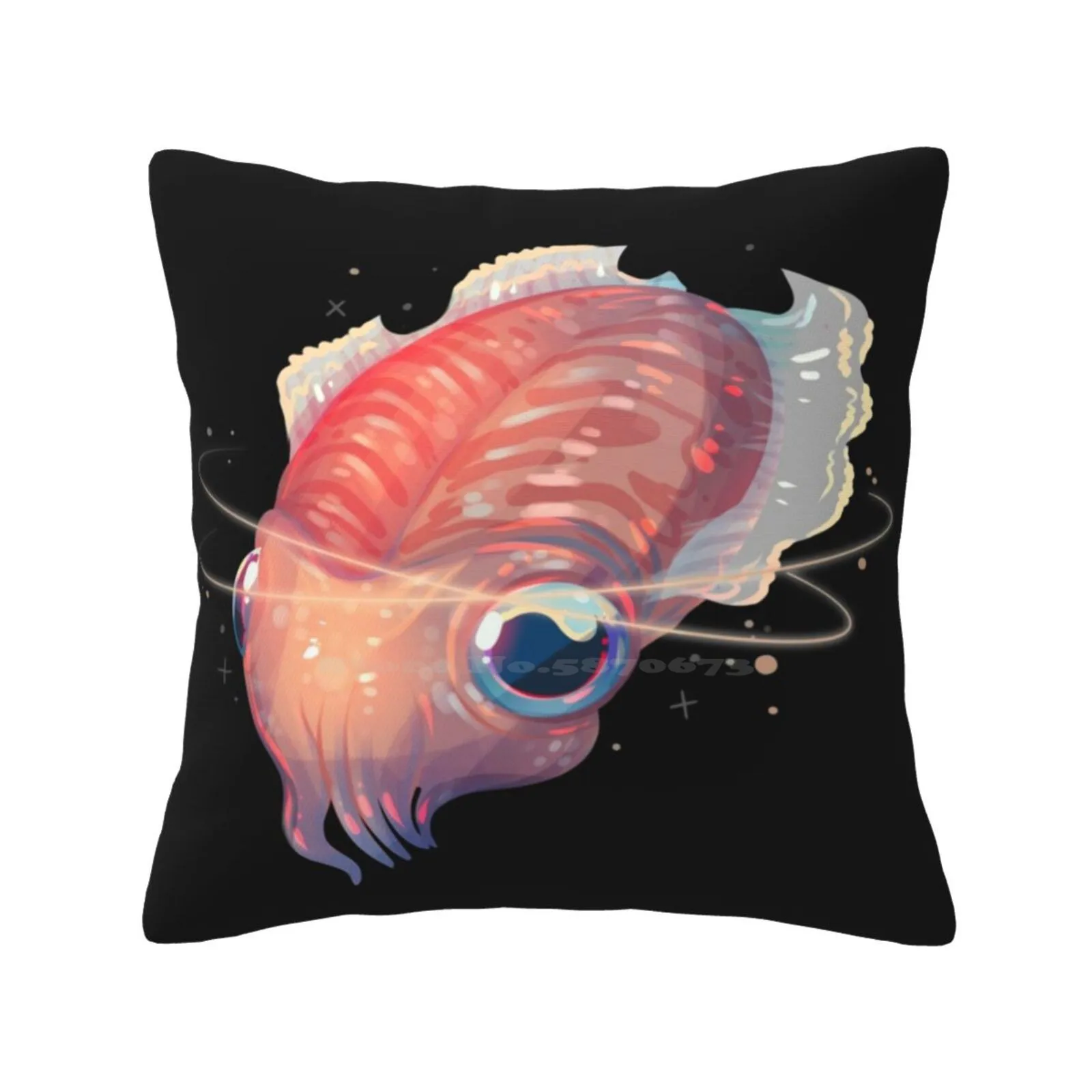 Cute Pastel Cuttlefish Bedroom Office Hug Pillowcase Cuttlefish Deep Sea Creature Fish Lover Ocean Lover Cute Animal Pink Fish