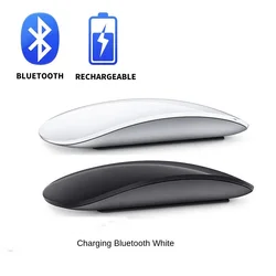 Ratón mágico inalámbrico con Bluetooth, Mouse láser recargable silencioso, Delgado, ergonómico, PC, Apple, Macbook, Microsoft