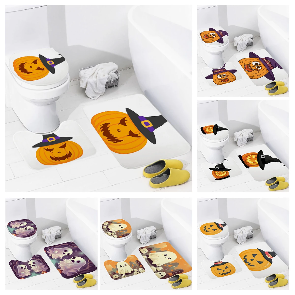 House entrance carpet Home door mat Nordic Living Room Bath Foot bathroom non-slip rugs decoration Halloween Pumpkin Autumn