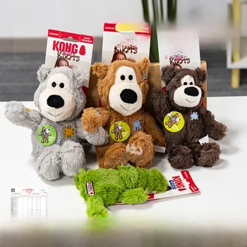 Bear-Shaped Plush Dog Chew Toy 1