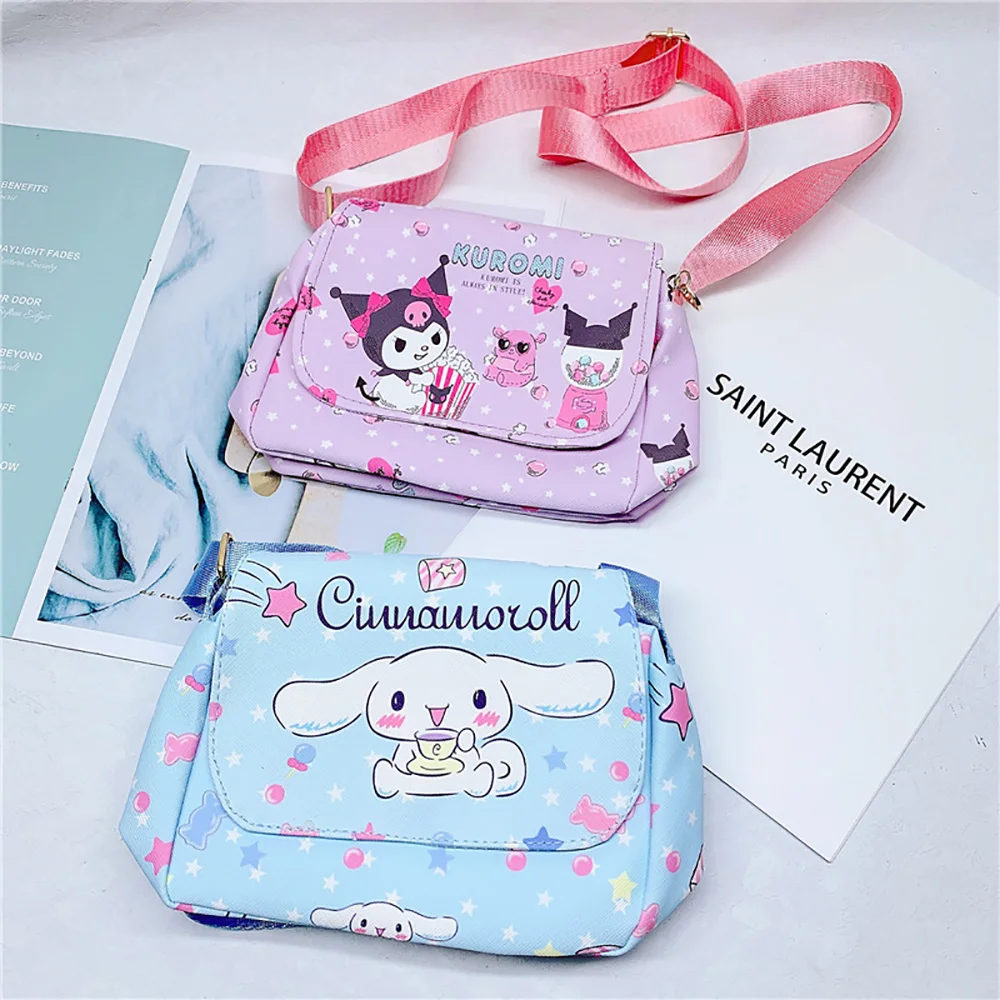 Sanrio Messenger Bag Hellokitty Mymelody Cinnamoroll Kuromi Casual Anime Handbag Cute Cartoon Fashion Tote Bagpacks Gift for Kid