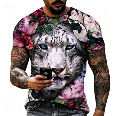 Summer Fashion Tiger Lion 3D Printing Cool Casual Street Style T-shirt