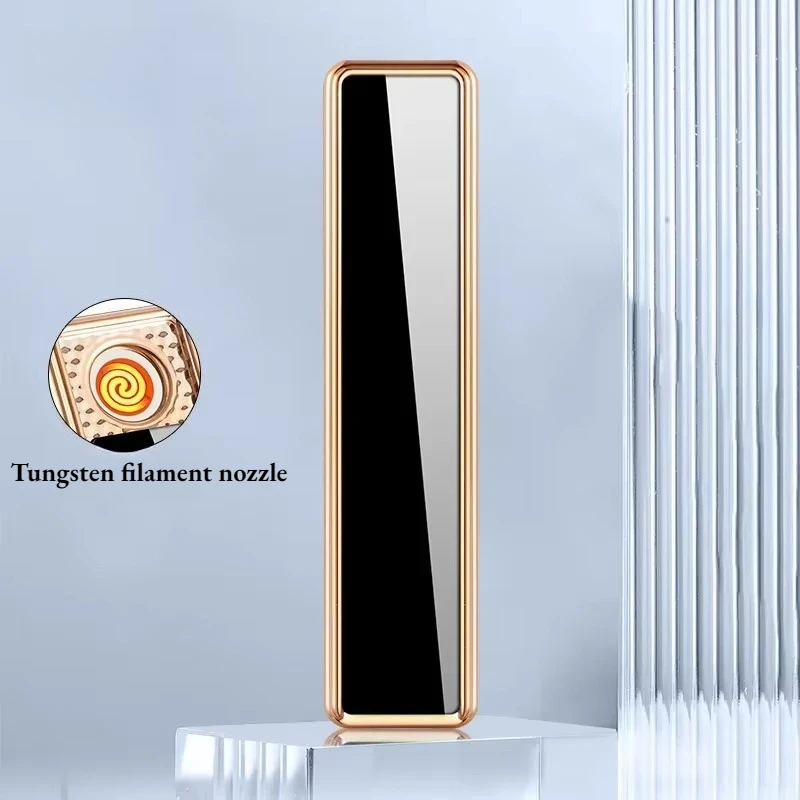 2026 Mini Windproof USB Rechargeable Lighter - Touch Activated Metal Flameless | Cigarette Cigar Accessory Men's Gadget Gift