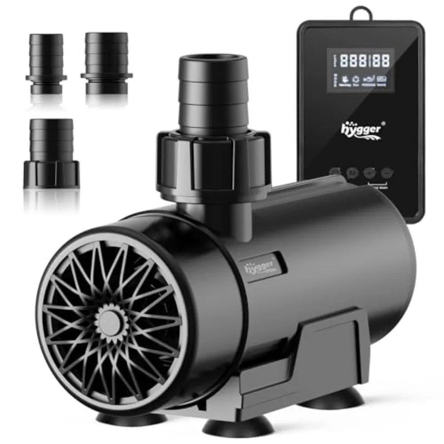 

Fish Tank Pond Aquarium Submersible/Inline Return Water Pump with Controller, ABS Plastic Black, Adjustable Flow Mode Up to 343