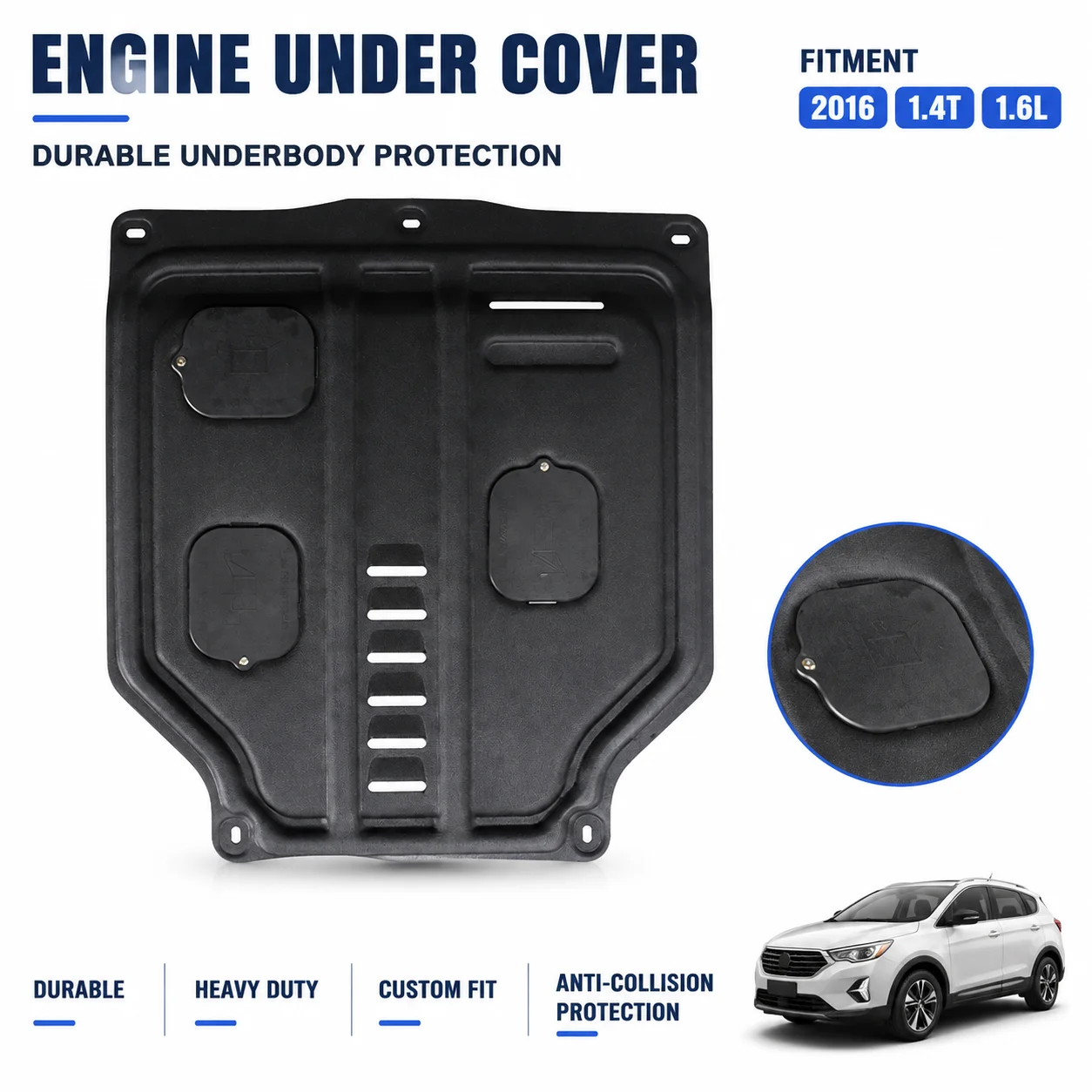 For Suzuki Vitara 2016 1.4T 1.6L Engine Skid Plate Heavy Duty Underbody Protection Custom Fit Anti Collision Design