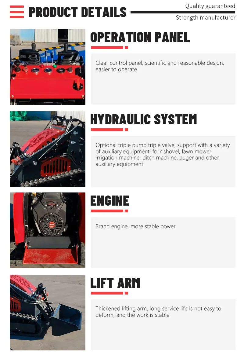 Mini-Kompaktlader 420E Kompakter Hydrauliklader 23PS für Bau Landwirtschaft Gartenarbeit – Detail 8