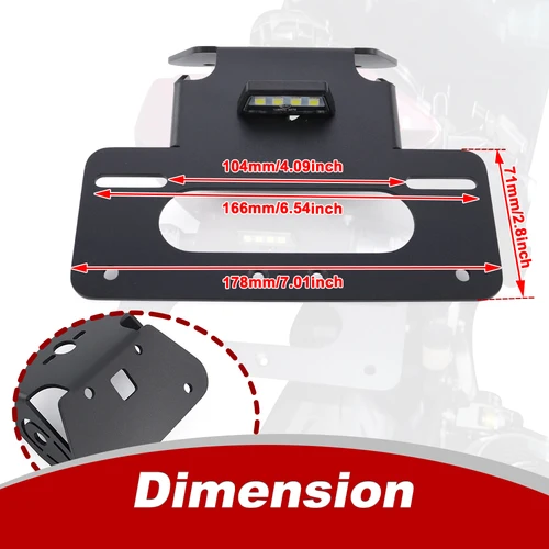 Imagen 2 del producto Ajuste para Kawasaki Ninja 300 EX300 Ninja 250 ZX250 Z300 Z250 2013-2018 soporte para matrícula Kit eliminador de guardabarros limpio trasero