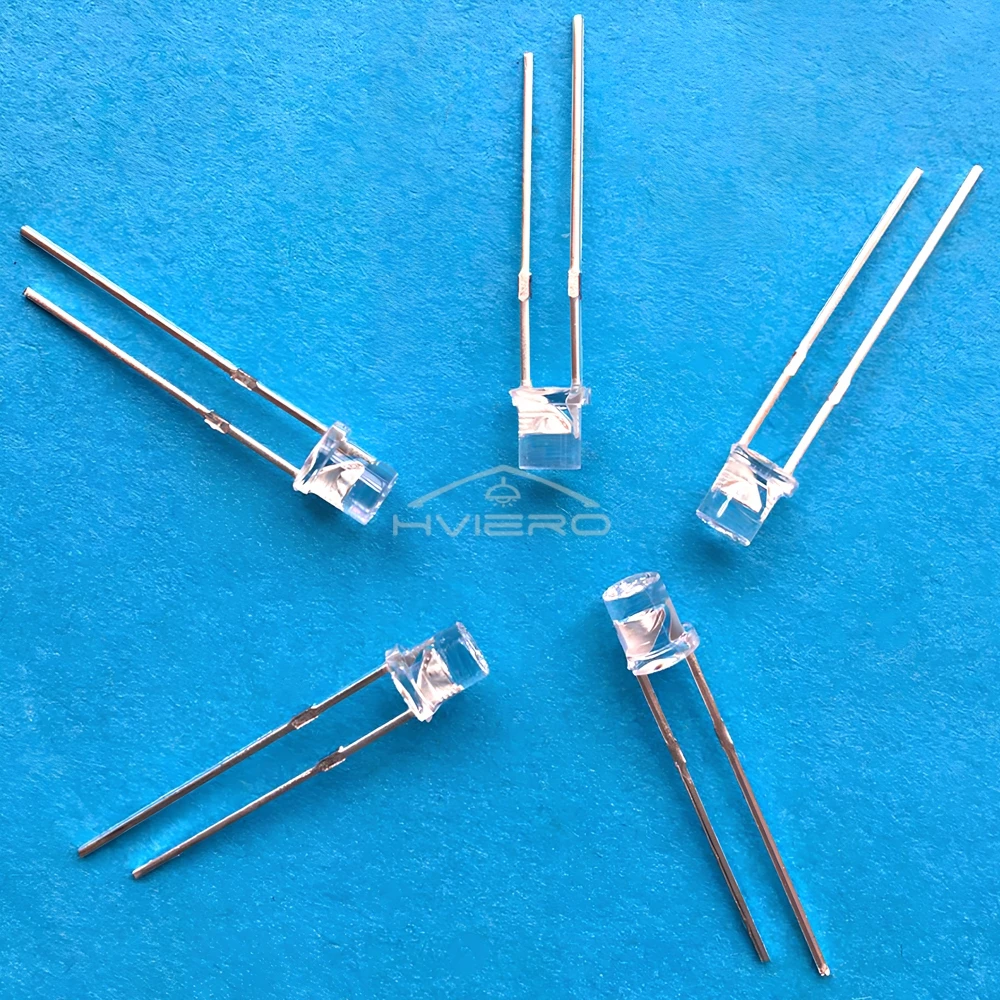 10/20PCS F3 3mm Ultra Bright Flat Top Head White Red Blue Orange UV Pink Diode Bulbs Wide Angle Light Emitting Lamps Diodes Led