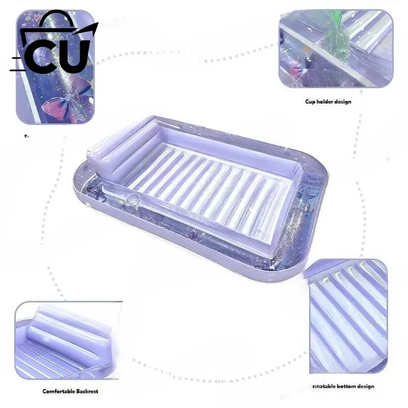 Extra Large Thickened Inflatable Pool Lounger Float Water Tanning Bed Floating Raft For Swimming Pool Beach Summer Relax