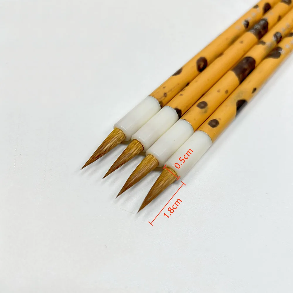 4 Pcs Metal Holder Calligraphic Brushes Weasel Hair Chinese Writing Brush Elastic and Soft Wolf Hair Xiaokai Regular Script Pen