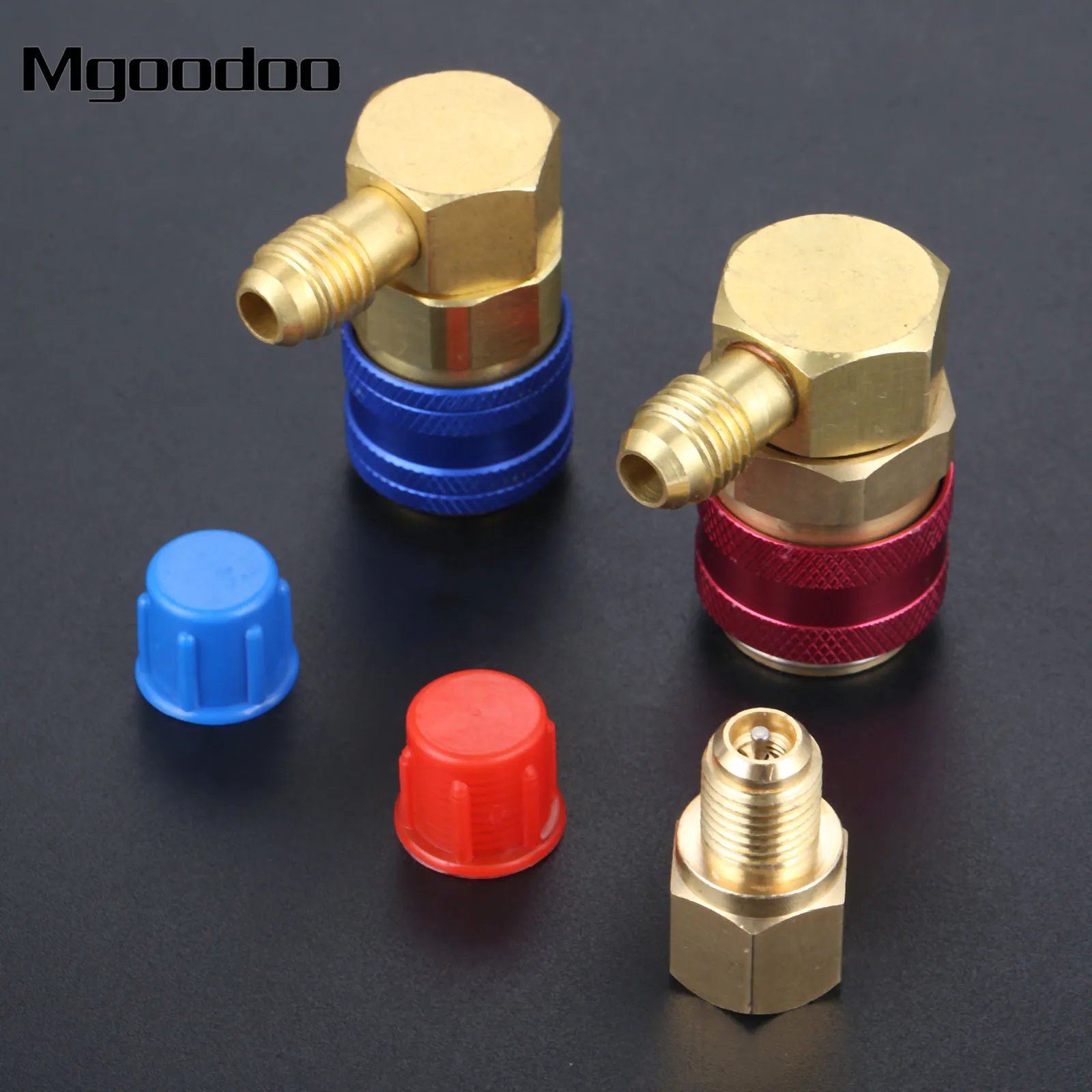 

Mgoodoo R12 To R134A AC Manifold Gauge Set Conversion Kit High/Low Side Quick Coupler Connector Brass Adapters 1/2" X 1/4" SAE