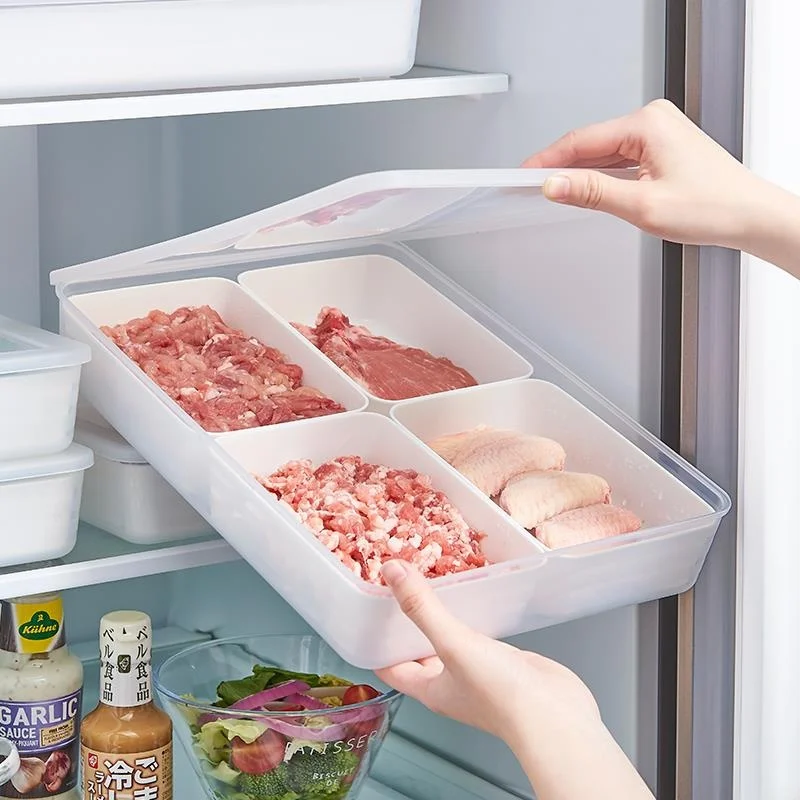 

Food Grade Freezer Storage Box Freshness Preservation Container Meat Partitioned Freezing Room Sealed Organizer Tool