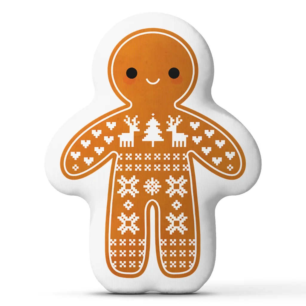 Sweater Pattern Gingerbread Cookie Funny Pillow Cushion Irregular Stuffed Throw Pillow Home Decor Gift Sofa Bed