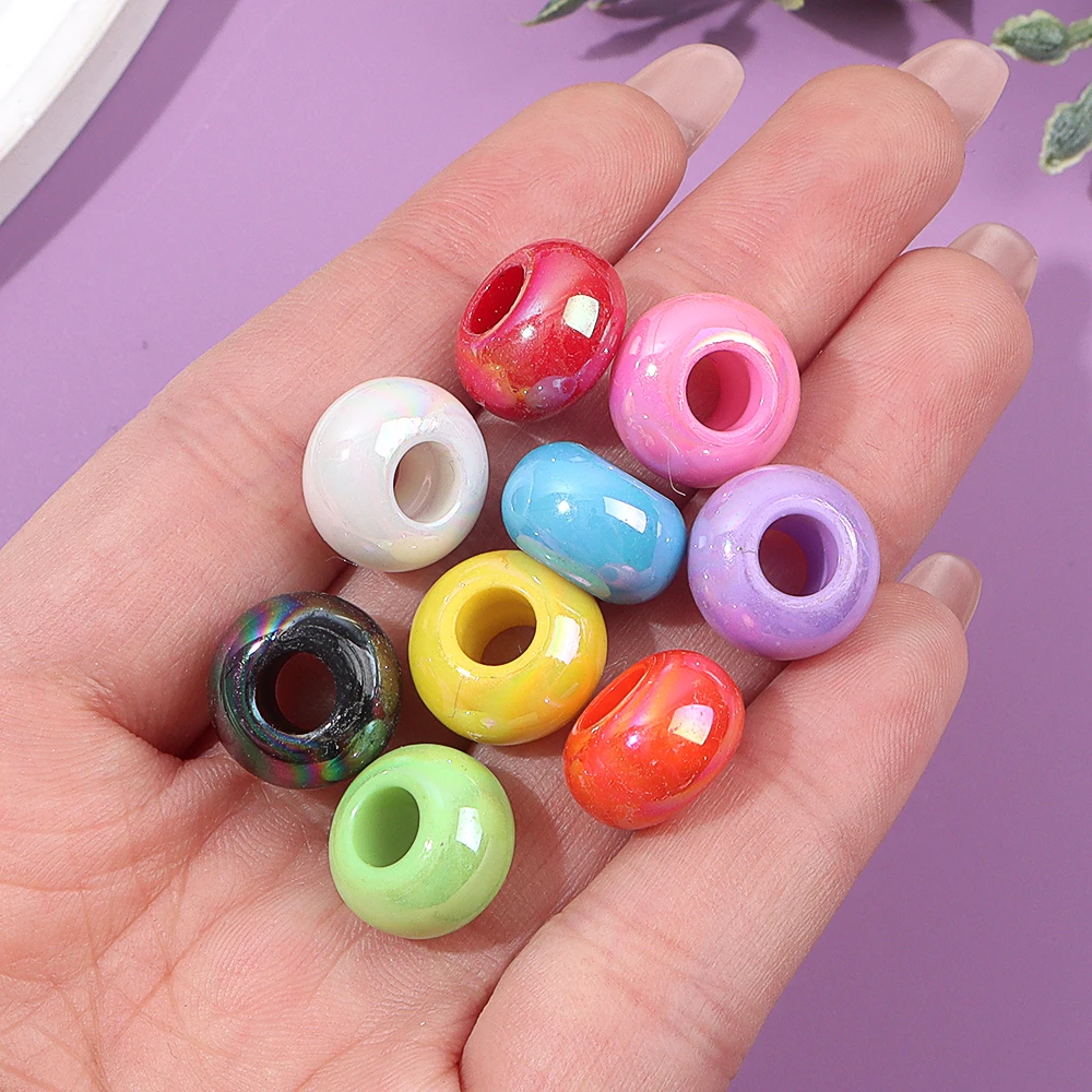3/12/24/36pcs Multi Colored Resin Oval Large Hole Beads, Used for DIY Accessories, Christmas, Halloween, Thanksgiving Decoration