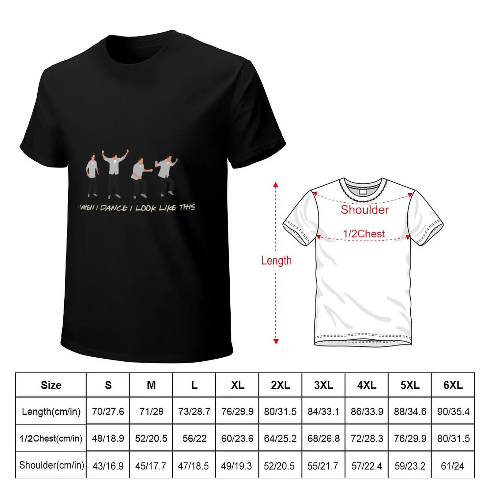 Chandler bing dancing T-Shirt Plus Size Basic Short Sleeve Top