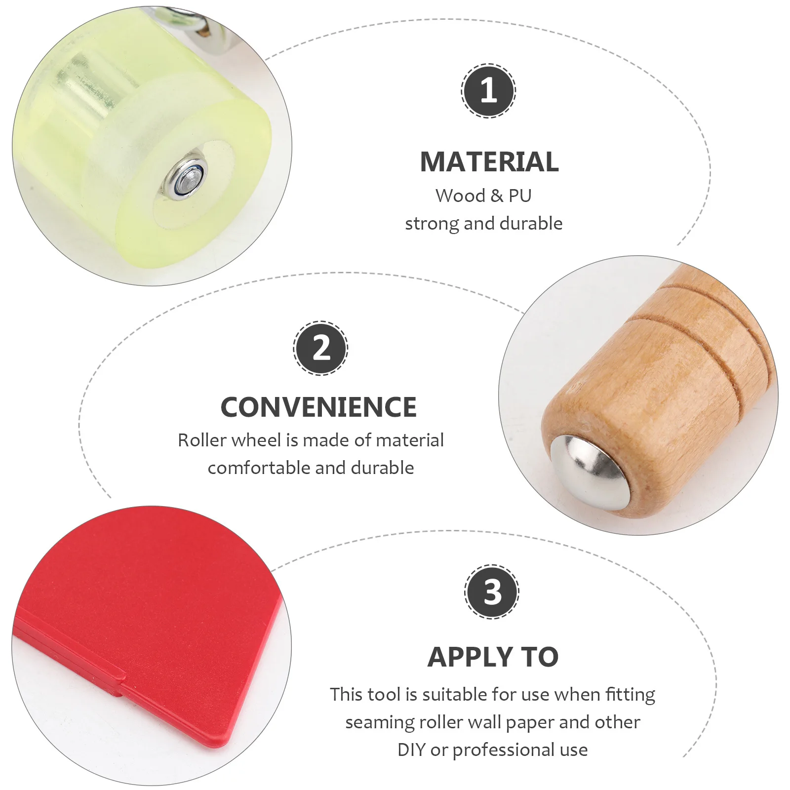 

2 шт., инструменты для сшивания обоев, плоское роликовое колесо, деревянное прижимное колесо для DIY, профессиональная установка обоев