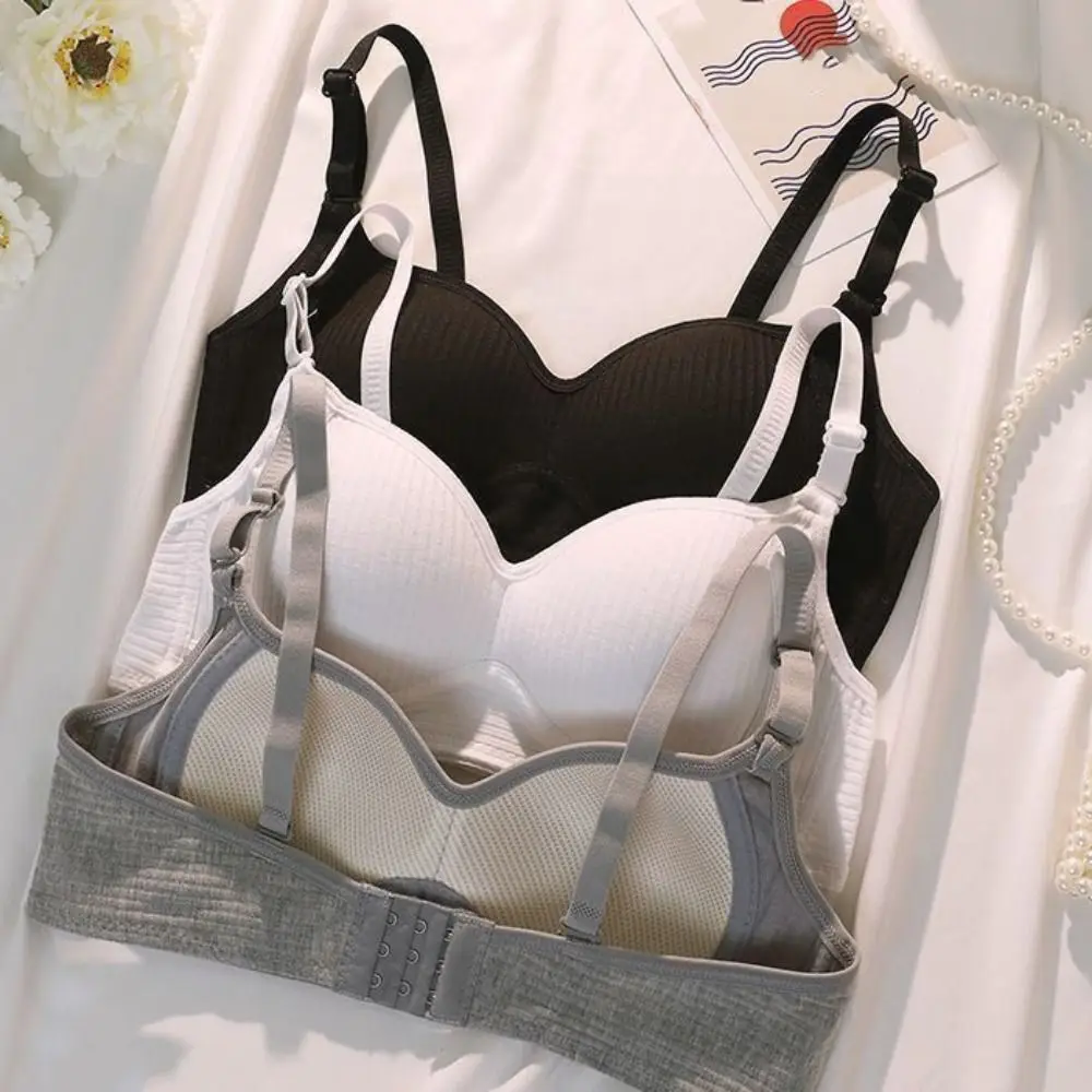 

Sweet Close-fitting Wireless Bra Shockproof Gathered Breasts Bralettes for Women Lingerie Anti-sagging Deep V Bra Puberty
