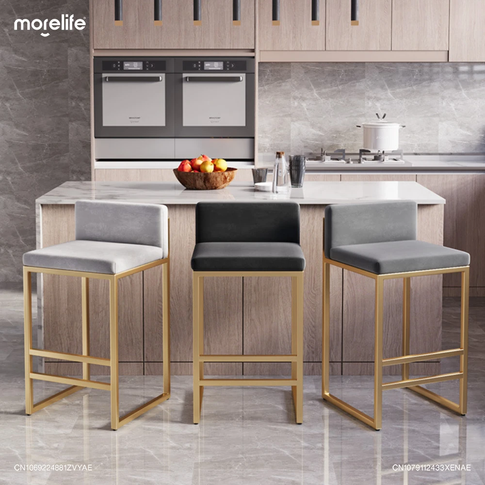 Nordic Bar Chairs Modern Simple Designer Creative Cashier High Feet Stools Gold Luxury Home Bar Chair Island Table Dining Stool