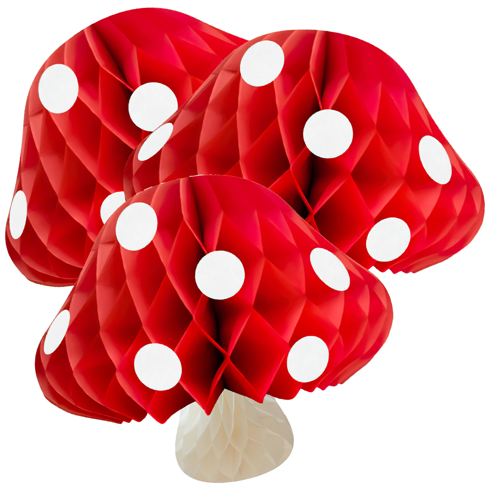 

3 Pcs Ornament Mushroom Cellular Balls Honeycomb Party Decorations Fake Mushrooms Wedding Ornaments Red Themed Child