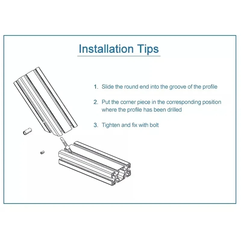 4Pcs Bevel Connector Built-in Angle Profile Connector for 2020 3030 4040 4545 Aluminum Linear Rail 0 Degree 90 Degree