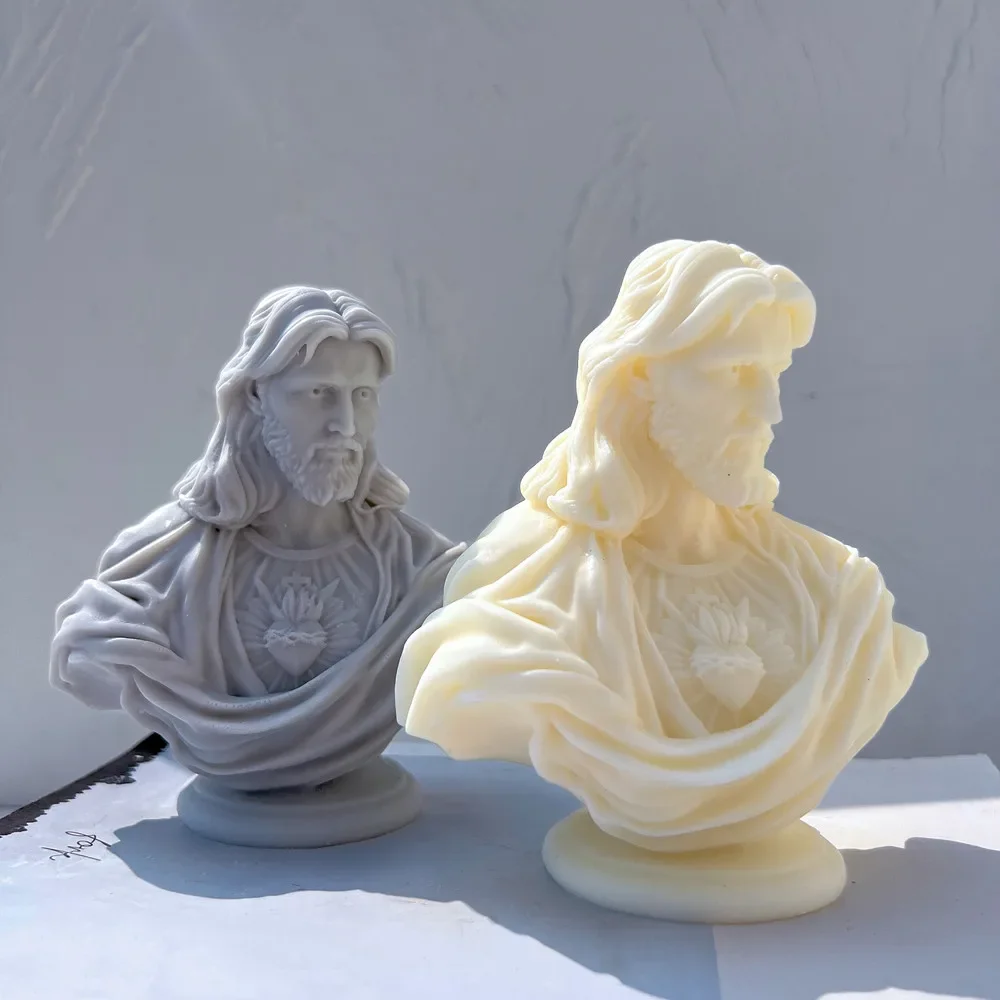 Gesù sacro cuore statua stampo in Silicone mitologia greca decorazioni per la casa busto unico scultura stampo per candele in cera di soia