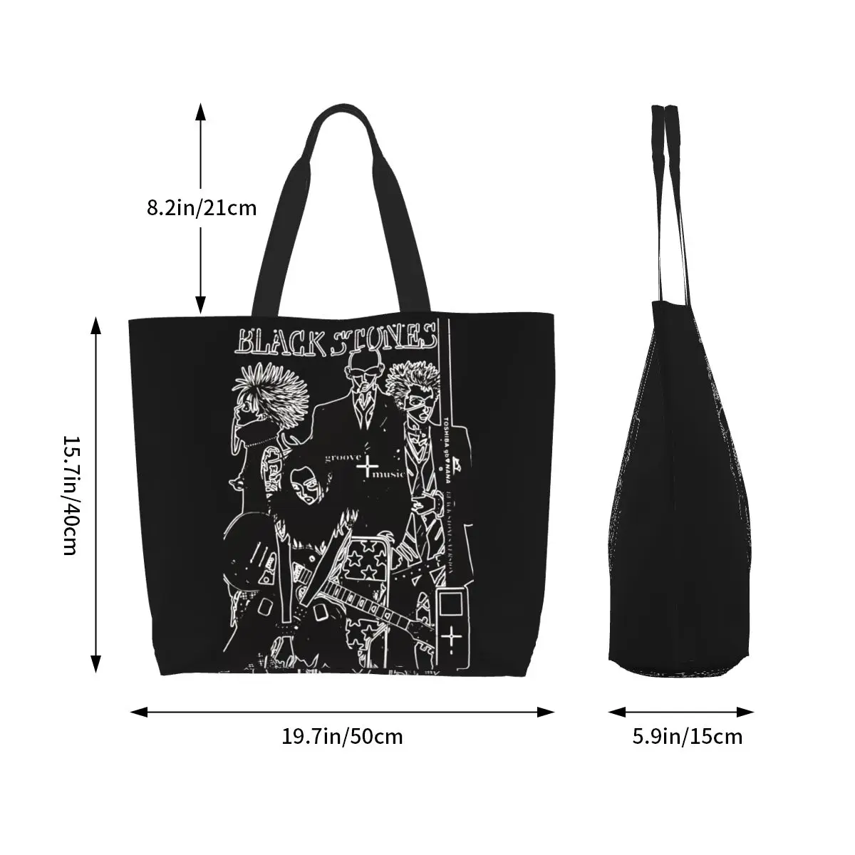 Black Stones NANA Osaki Gift Idea Unique Women Shoulder bag 40X50cm Tote bag Shopping handbag Convenient Travel Book Custom Logo