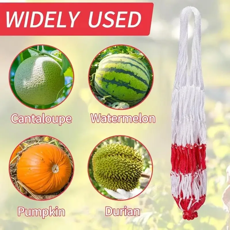 5/10/pc Watermelon Mesh Bag Hammock Reusable Melon Hanging Net Bag Fruit Harvest Trelli Hammock for Watermelon Pumpkin Cantalou