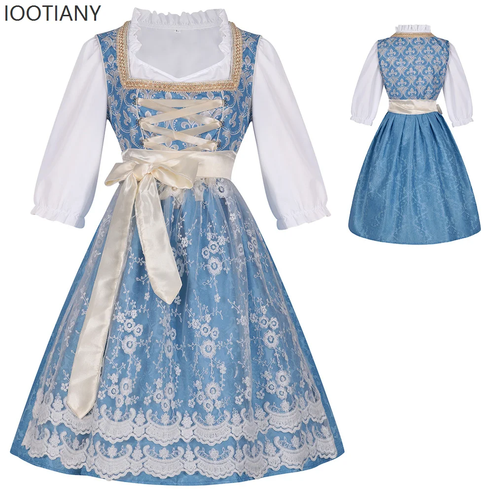 

Bavarian Beer Festival Victoria Jacquard Lace Dress German Beer Girl Costume Set Maid Cosplay Halloween Party Stage Performance