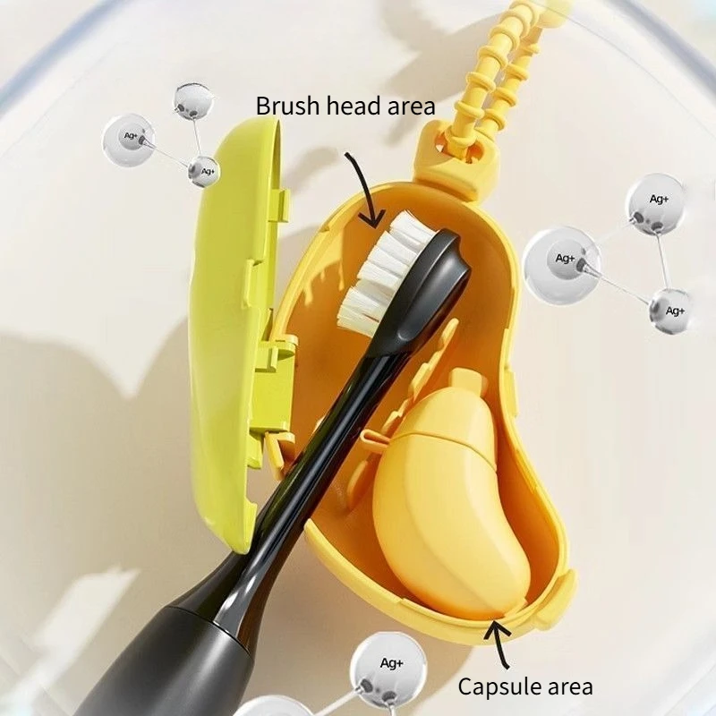 

Toothbrush Protective Cover Independent Cute Banana Shaped Toothbrush Storage Dust Cover Travel Convenient Wash Toothpaste