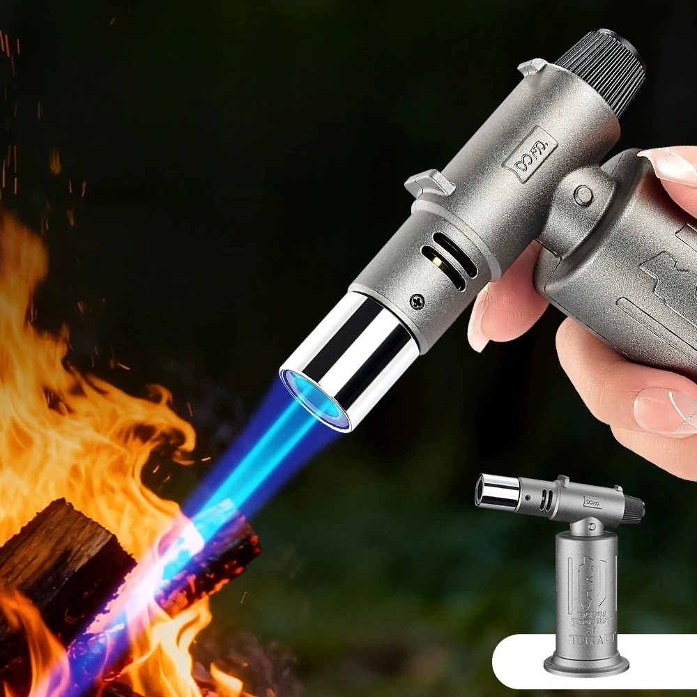 New Windproof High-temperature Welding Gun Flame Thrower Direct Spray Lighter Barbecue Baking Welding Outdoor Lighter