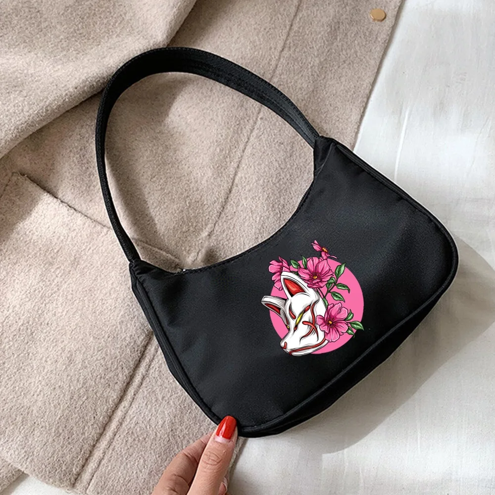 Women Luxury Handbag Underarm Shoulder Bags Fashion Mask Print Daily Design Totes Coin Purse Pouch Organizer Hobo Shoulder Bag