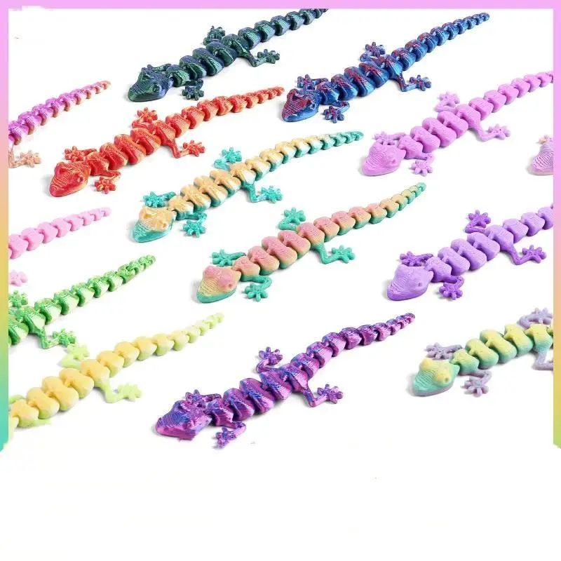 30Pcs 3d Printed Movable Joint Lizards Colorful And Realistic Reptile Decorations Durable Plastic Desktop Ornaments