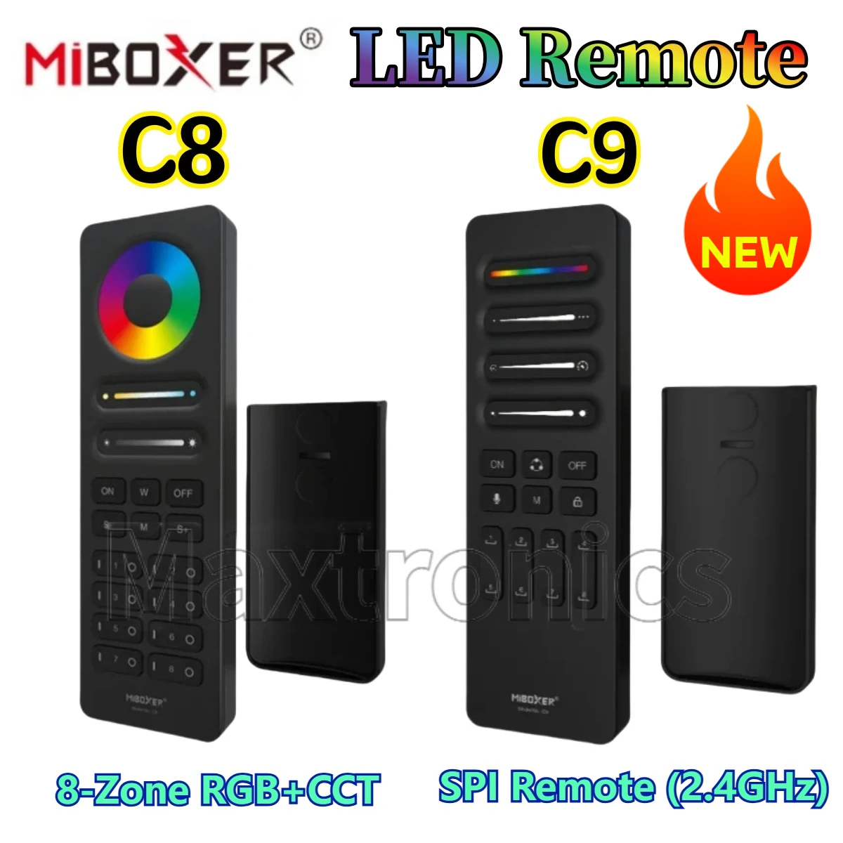 MIBOXER 8-Zone RGB+CCT Remote C8/C9 SPI Remote (2.4GHz RF Wireless) RGB, Brightness, ColorTemperature and Saturation adjust Lamp