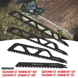 2/1PC Professional Reciprocating Carbide Saw Blade 240/305/455/505mm Concrete Cement Board Brick Sabre Saw Wood Metal Demolition