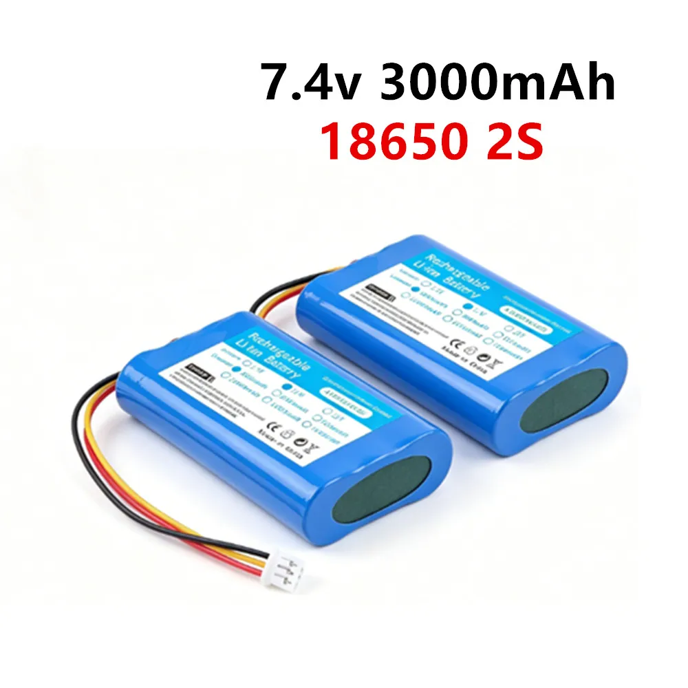 18650 Akkupack 2S Batterien XH2.54-3p STECKER 7,4V 3000mAh Wiederaufladbarer Akku mit Stecker+PCB für LED-Beleuchtung Bluetooth-Lautsprecher