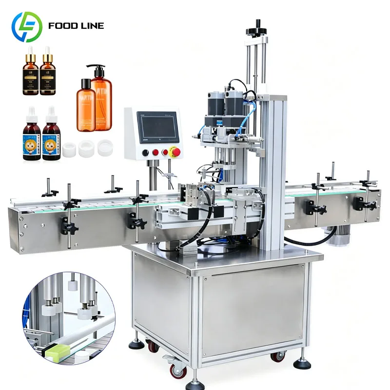Automatic Screw Capping Machine Bottle Capper For Glass Plastic Bottles Production Customized