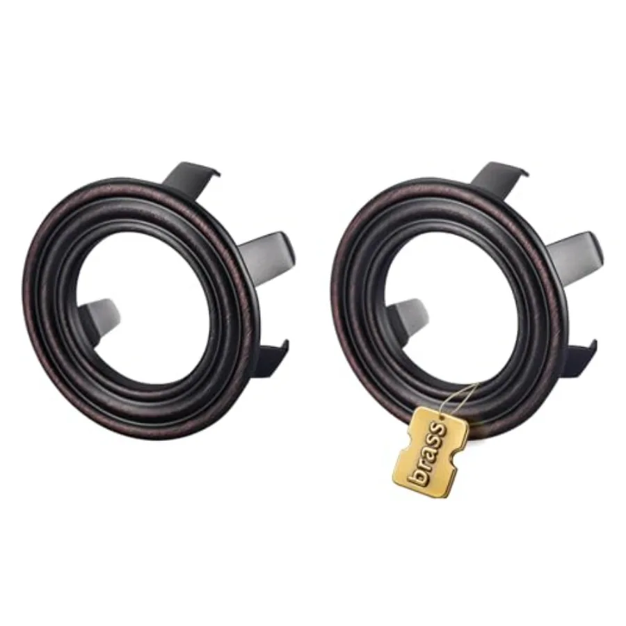 

Solid Brass Sink Overflow Ring: 2 Pack Bathroom Sink Overflow Trim Cover, Hole Insert Caps Replacement for Bathroom Kitchen Van