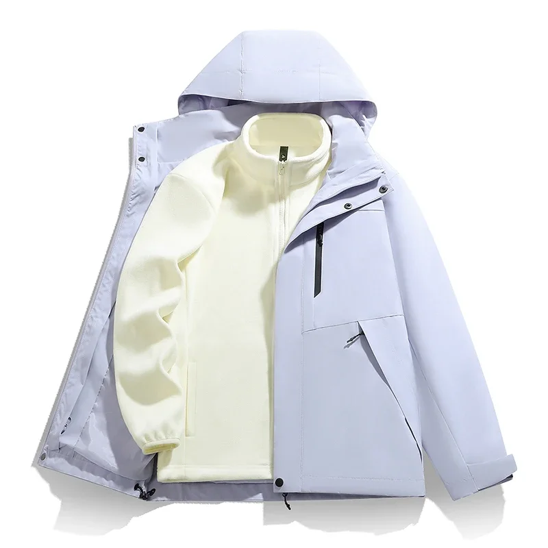 2025 New Autumn Winter Outerwear Outdoor Thicken Windproof Waterproof High Quality Down Jacket Men Women Warm Three in One Coats