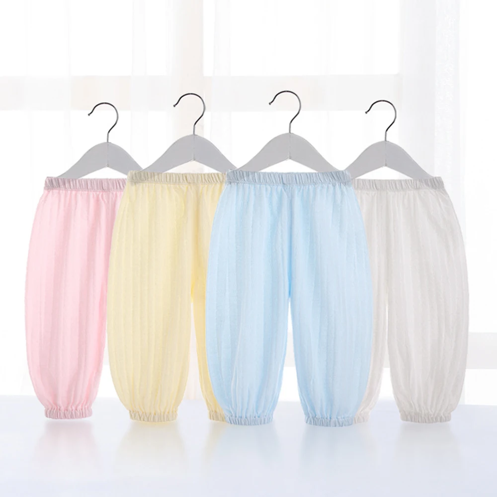 Newborn Cotton Children's Anti-mosquito Pants Bloomers Thin Solid Soft  Baby Pants Girls Boys Summer Baby For 0-3 Years