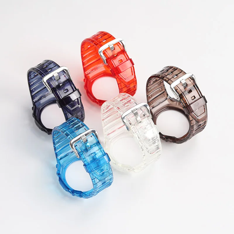 TPU/silicone/rubber Watch band set Soft and light Jelly Transparent black blue plain colour strap case For CASIO G-SHOCK GA2100