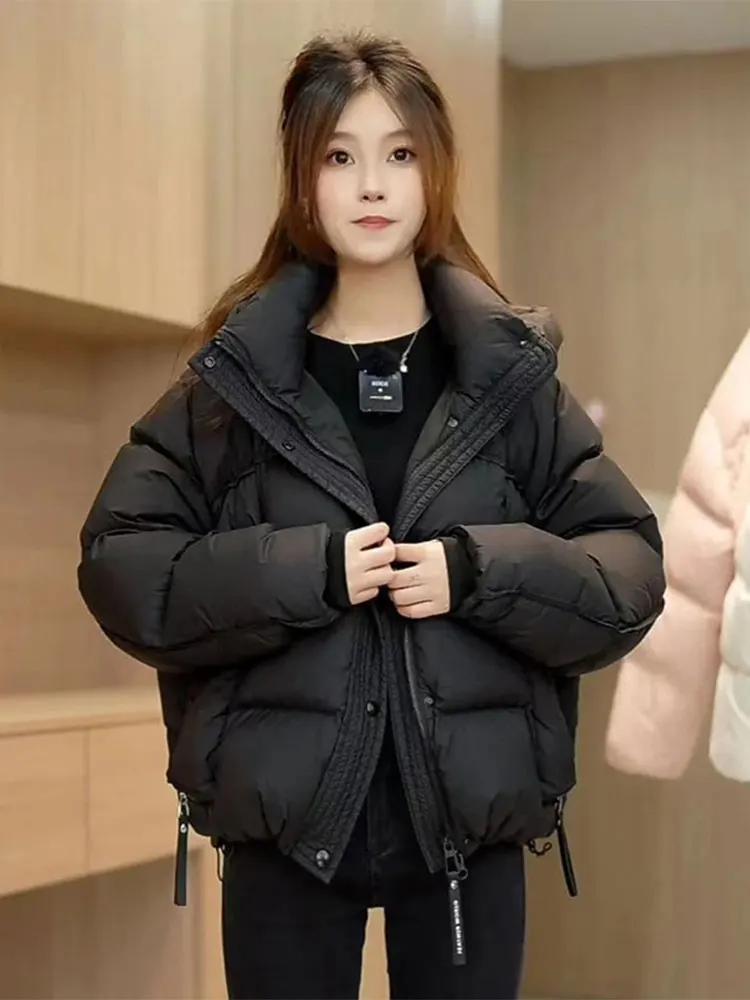 

Faionable Thiened Bla Cotton Jaet Women's Winter Clothes New Korean Version High-End Sensation Warmth Bread Sle Cot...