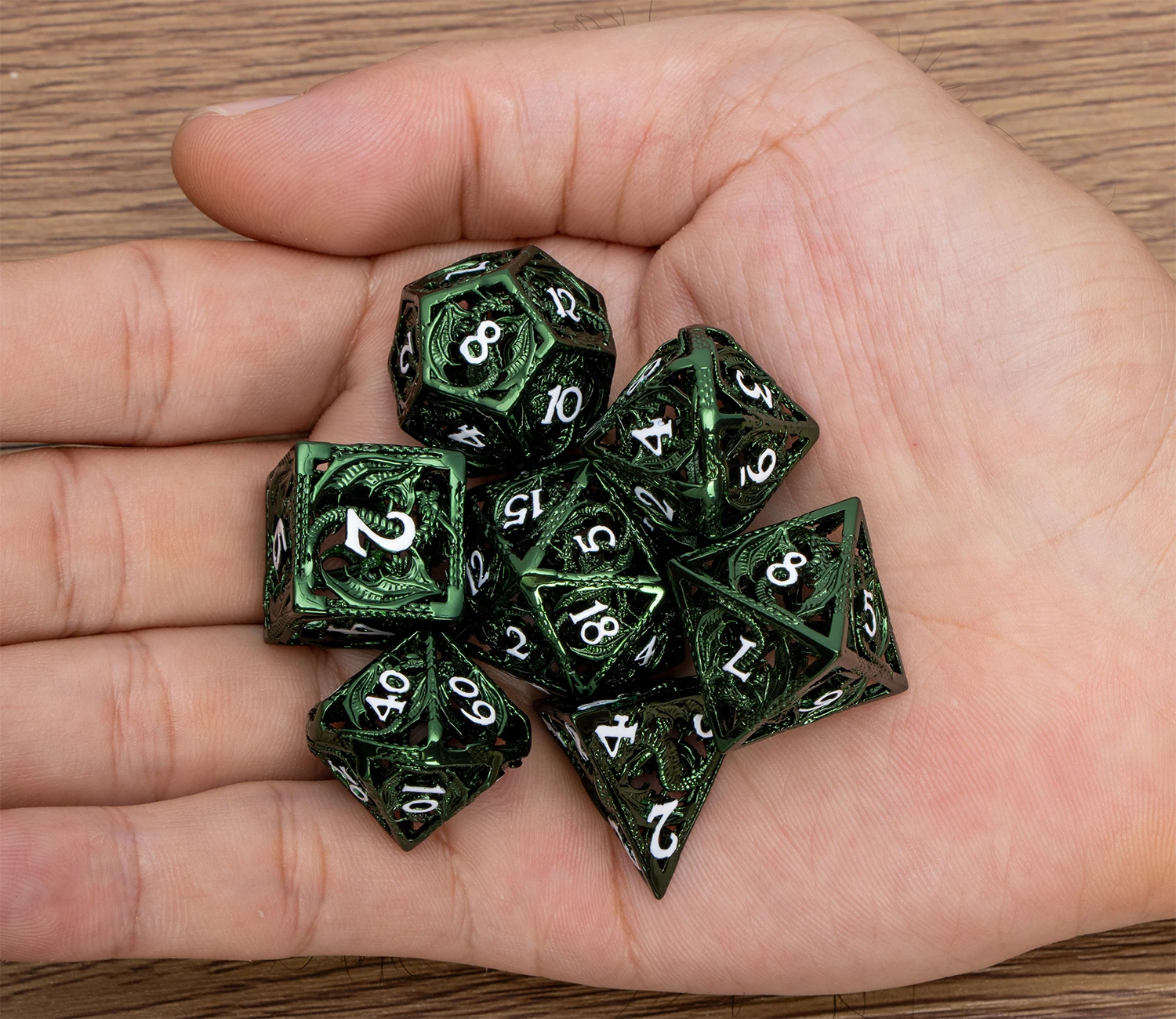 Juego de dados DND D20 para juegos de mesa, mazmorra y Dragón, RPG, poliédricos de Metal hueco, D & D, D20, D12, D10, D8, D6, D4