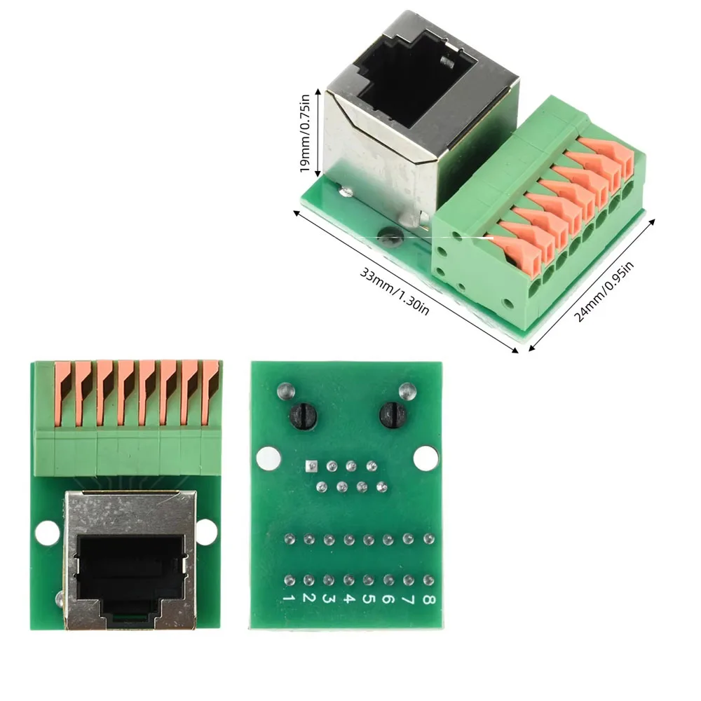 Network Signal Adapter RJ45 Solderless Terminal Block Adapter Module Male Female Socket DIN Rail Mount Ethernet Shielded Gigabit