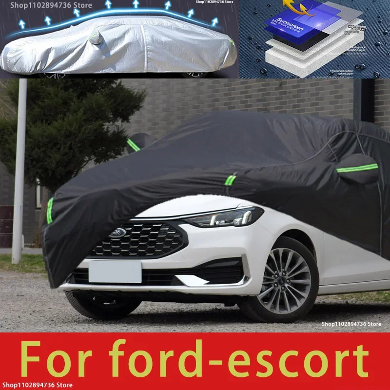 

For Ford Escort fit Outdoor Protection Full Car Covers Snow Cover Sunshade Waterproof Dustproof Exterior black car cover