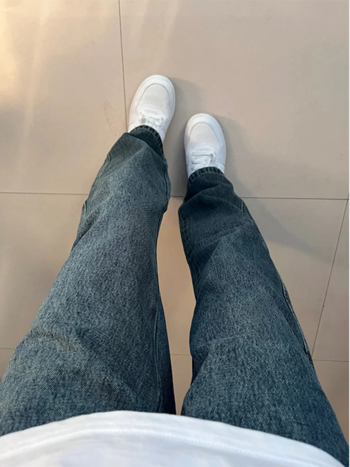 

Cleanfit American Retro Blue Jeans Men's OOTD Spring Autumn Long Leg Slim Straight Leg Jeans Cotton Polyester Blend Wear Resi...