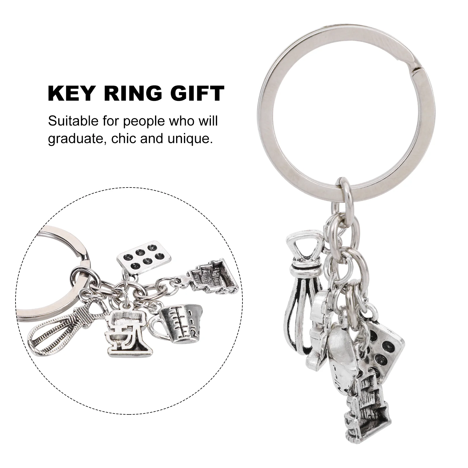 Exquisite Cake Beater Keychain Gifts for Bakers Accessory Metal Iron Cute Hanging Bag Charm Key Unique